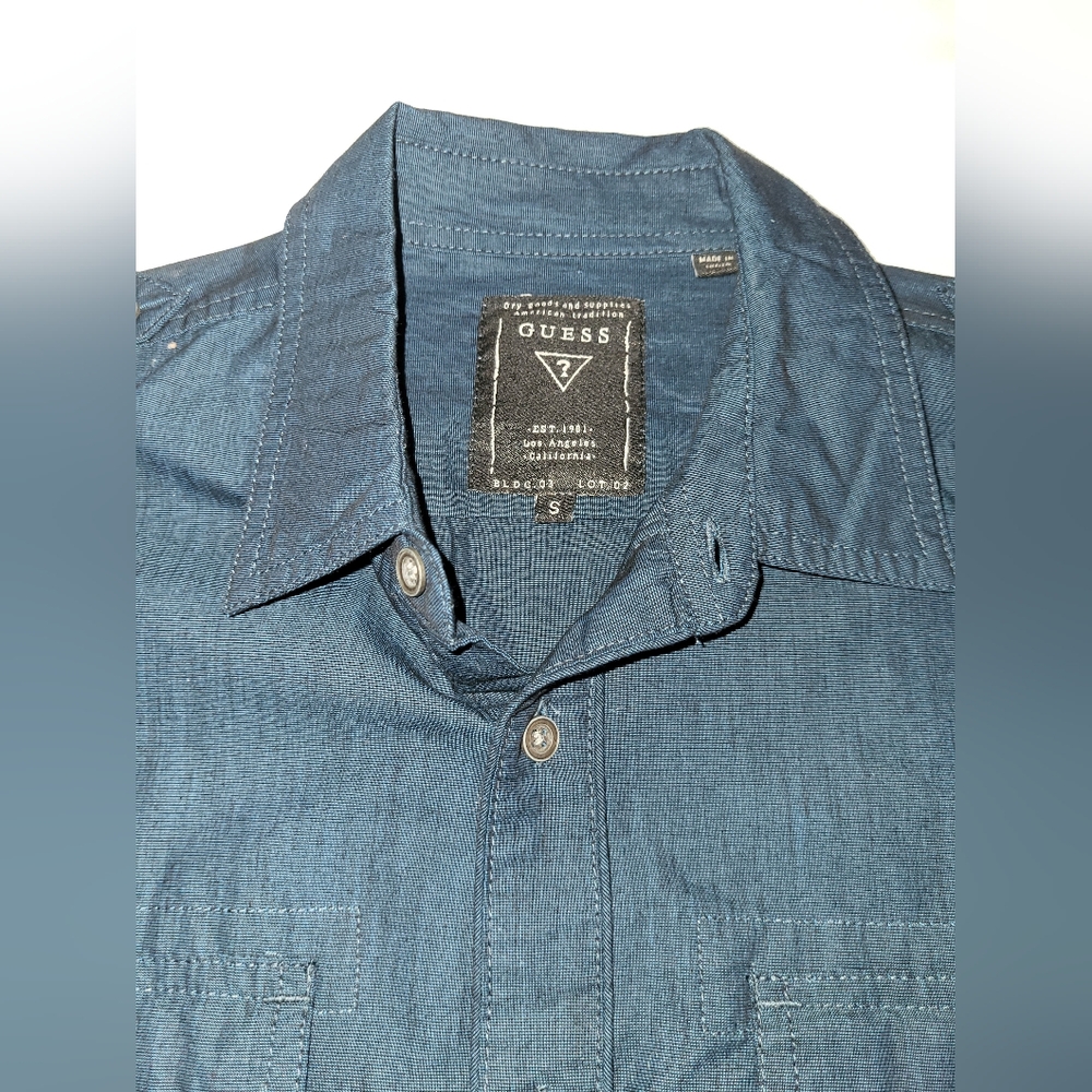 Guess Men's Denim Blue Casual Shirt - Picture 3 of 3
